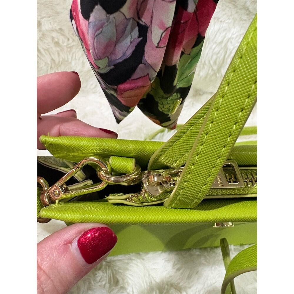 Steve Madden Satchel Bag Womens Mini Lime Green Crossbody Floral Scarf - Picture 3 of 10